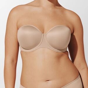 Thirdlove 24/7 Classic Strapless Convertible Taupe Bra Size 32D 1/2